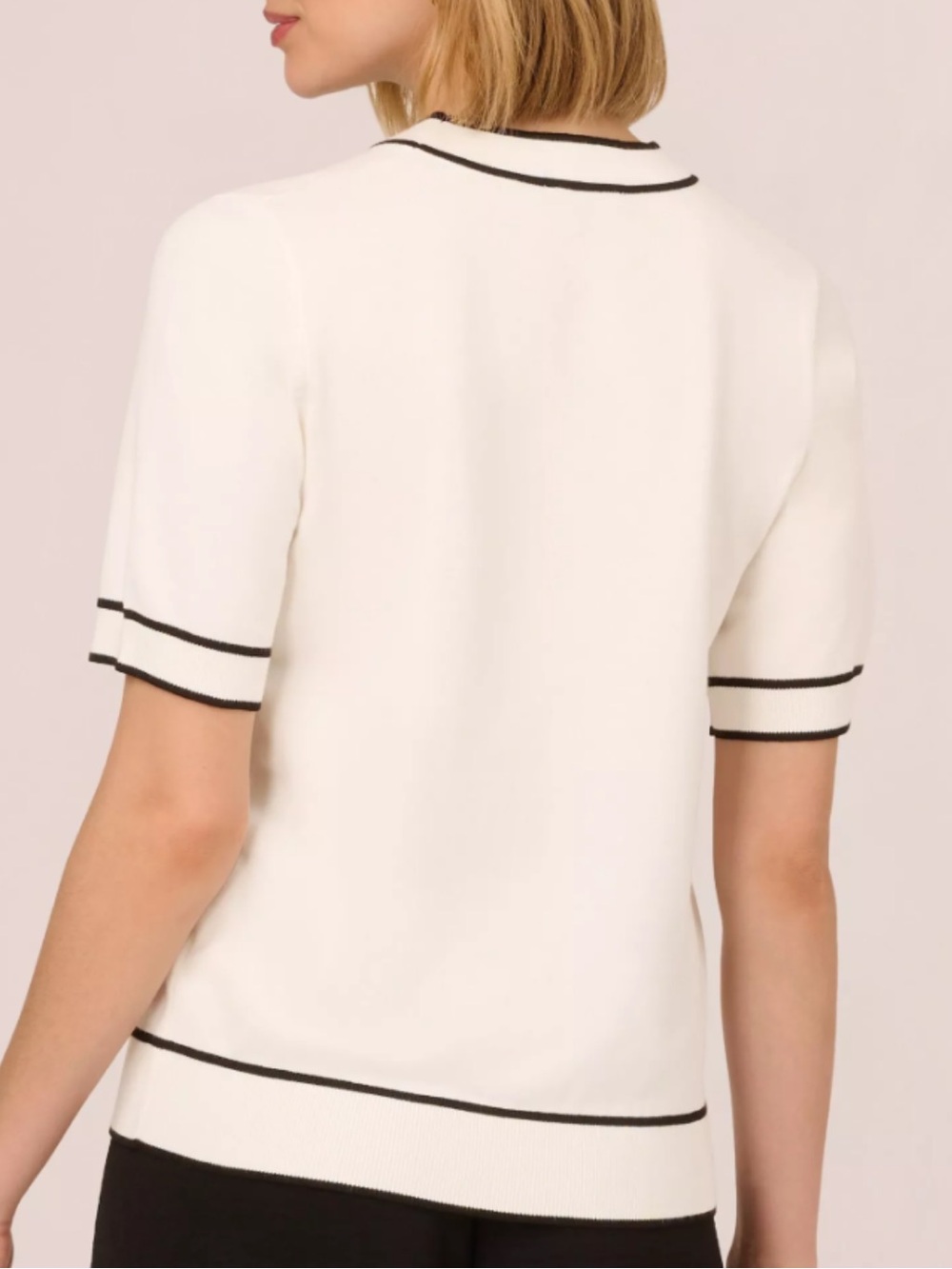 Adrianna Papell Bow-Tie Short Sleeve Knit Top - Picture 7 of 16